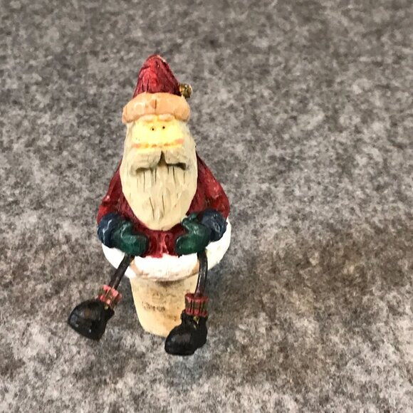 Vintage Figurine Cork Santa Claus Bottle Cork Stopper - Picture 2 of 7
